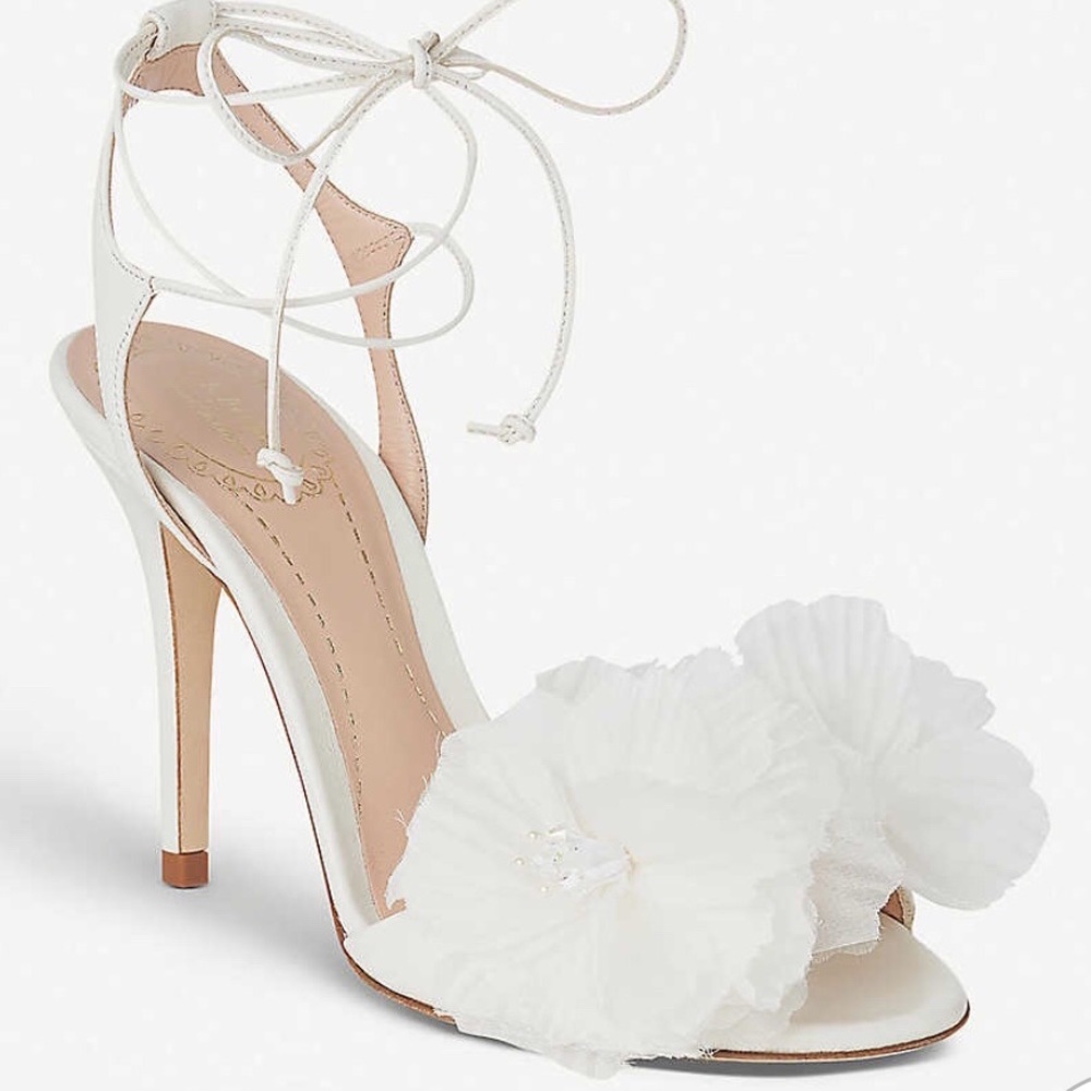 L.K. Bennett White Strappy Wedding Sandals Heels